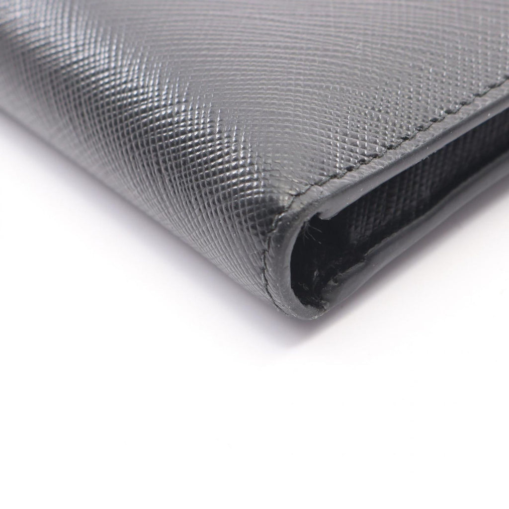 Prada Bifold Wallet Saffiano Bicolo Black Leather — view 7
