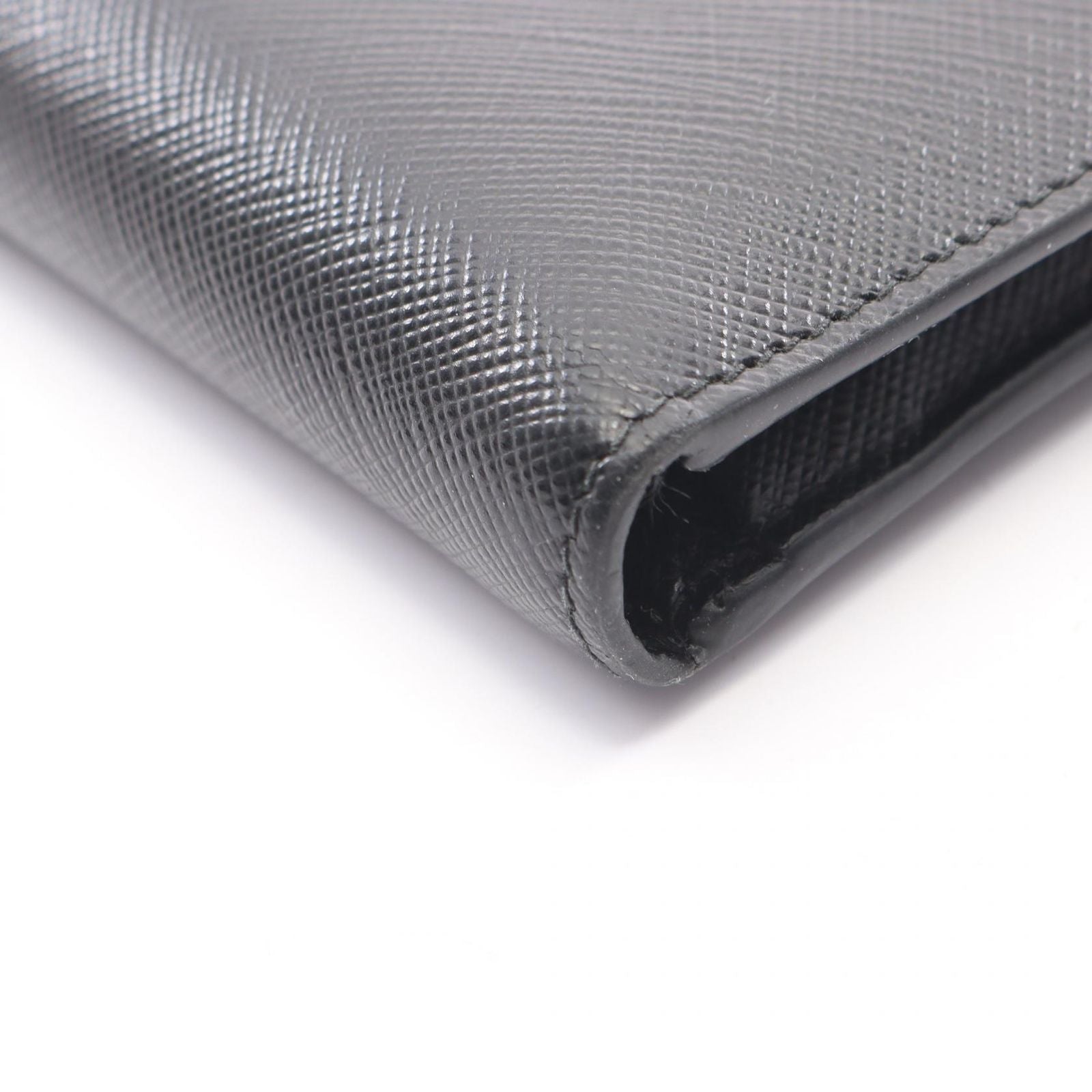 Prada Bifold Wallet Saffiano Bicolo Black Leather — view 7