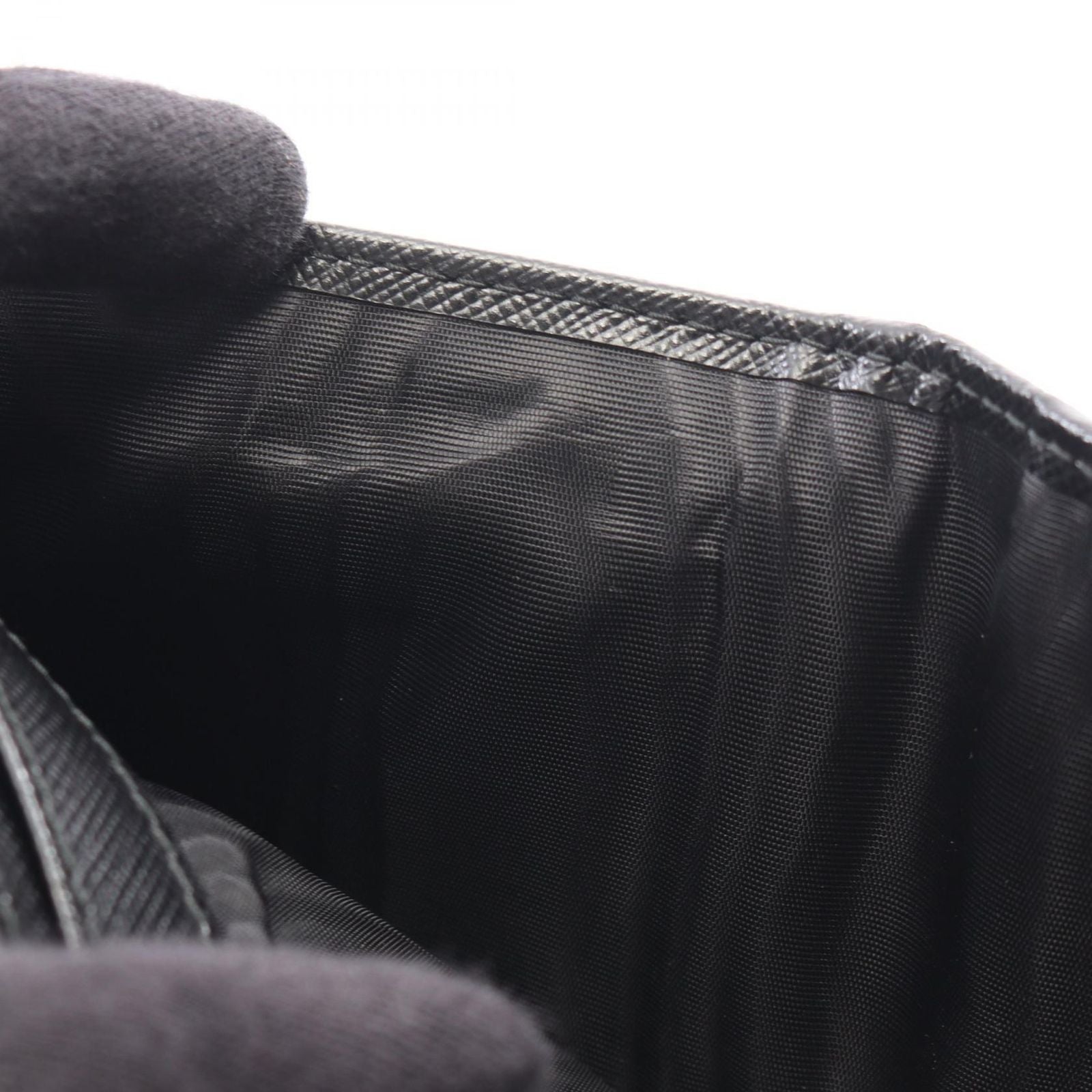 Prada Bifold Wallet Saffiano Bicolo Black Leather — view 5