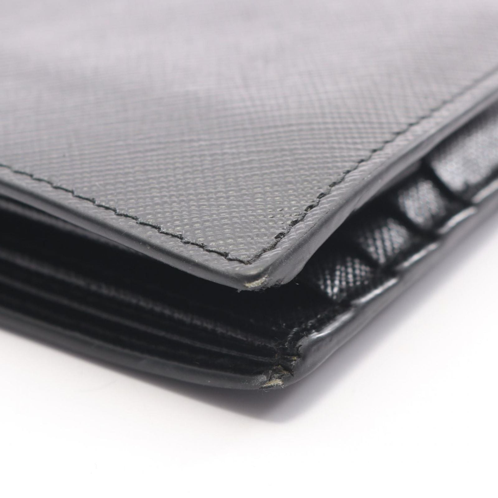 Prada Bifold Wallet Saffiano Bicolo Black Leather — view 8
