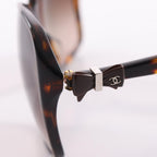 Chanel Sunglasses CC Logo Ribbon Gradient Lens Tortoiseshell Pattern Eyewear — view 8