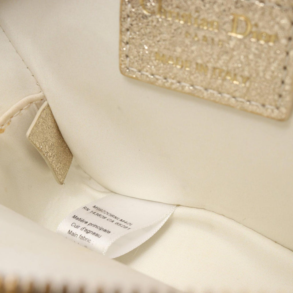 Dior Shoulder Bag Kids Star Champagne Gold Leather Mini — view 7