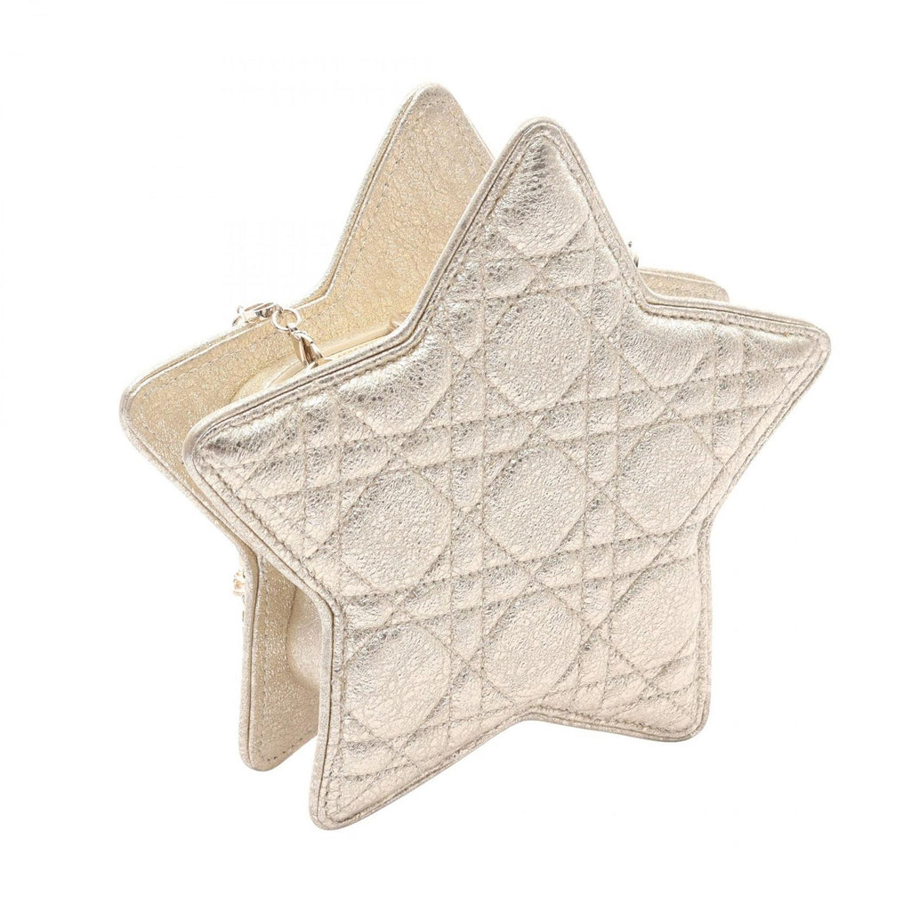 Dior Shoulder Bag Kids Star Champagne Gold Leather Mini — view 2