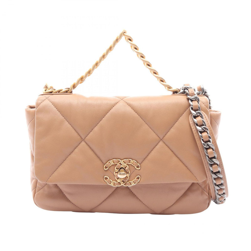 Chanel Shoulder Bag 19 Dizeneuf Quilted 2-Way Camel Lambskin 19 Chain
