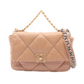 Chanel Shoulder Bag 19 Dizeneuf Quilted 2-Way Camel Lambskin 19 Chain