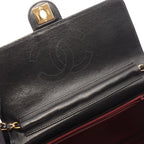 Chanel Shoulder Bag Quilted Single Flap Black Lambskin Chain — view 7