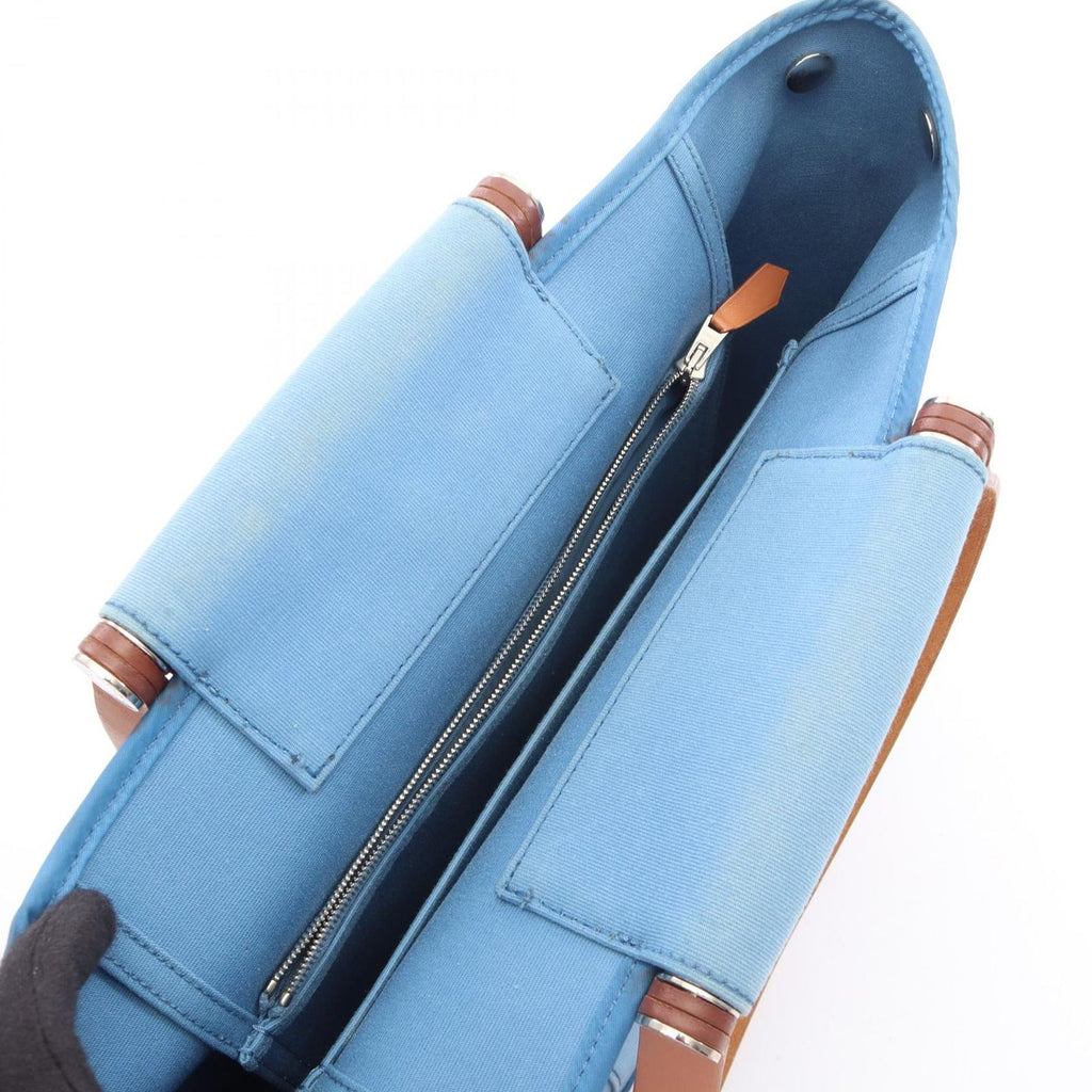 Hermes Tote PM 2-Way Azur Natural Canvas Leather PM — view 6