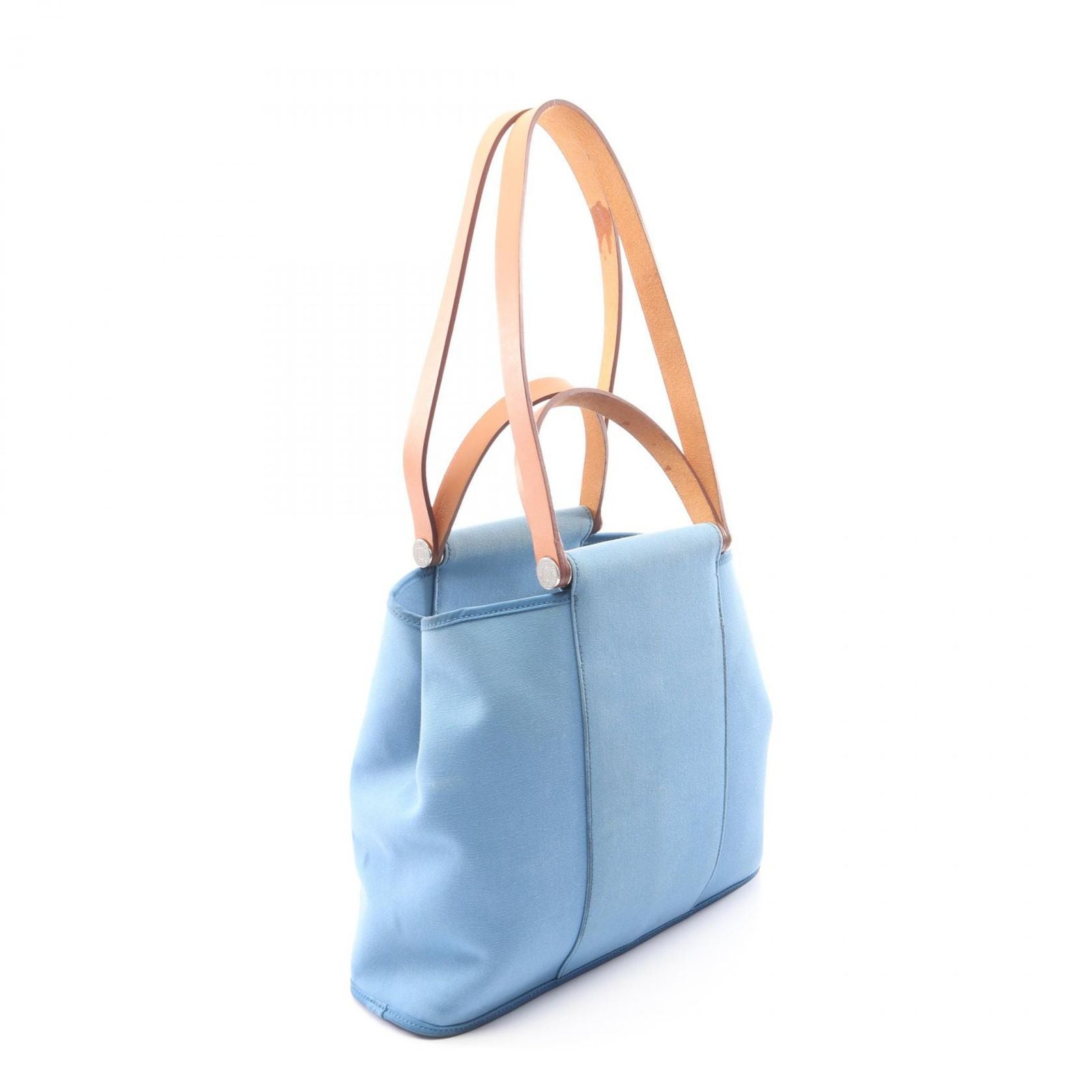 Hermes Tote PM 2-Way Azur Natural Canvas Leather PM — view 2