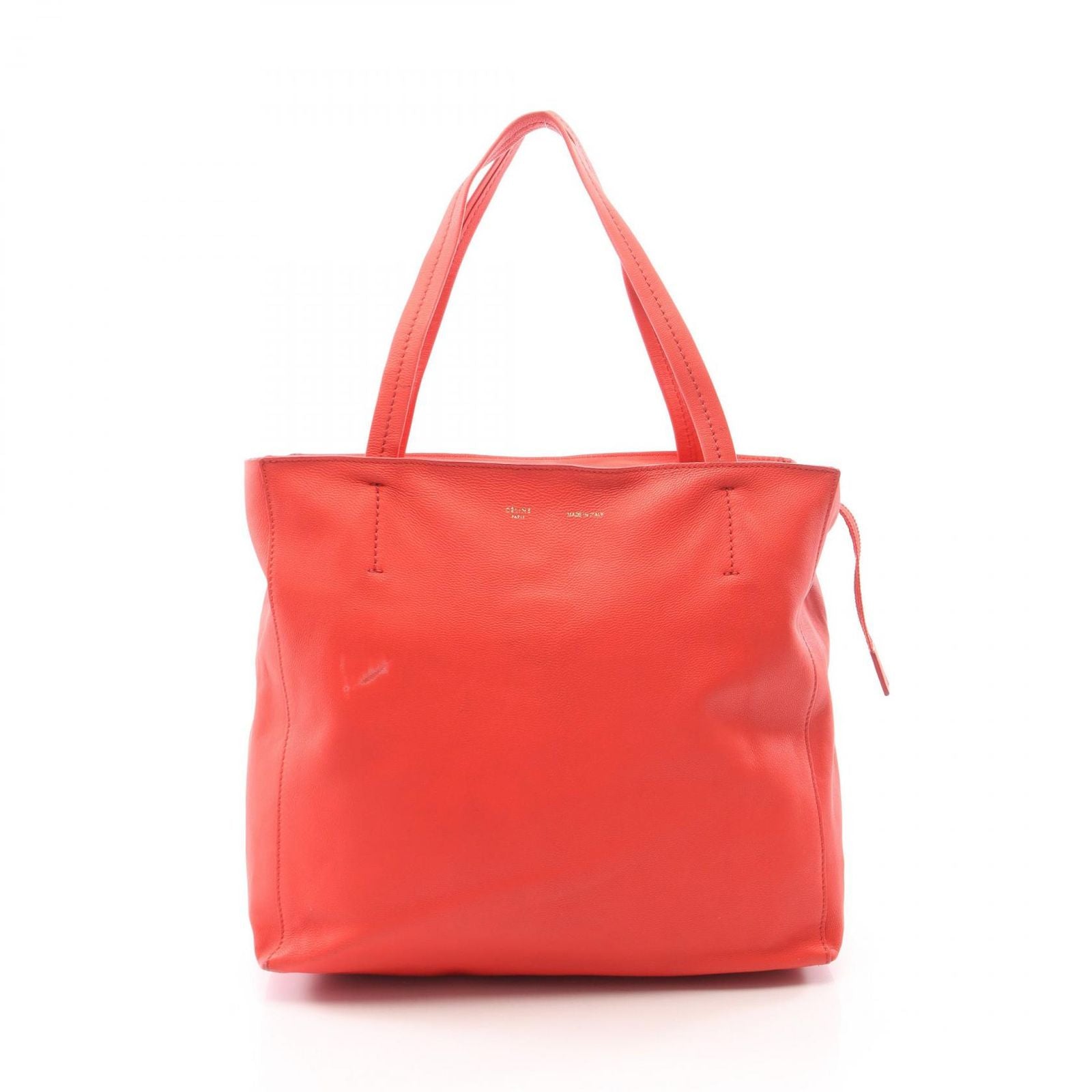 Celine Tote Horizontal Cabas Small Red Leather