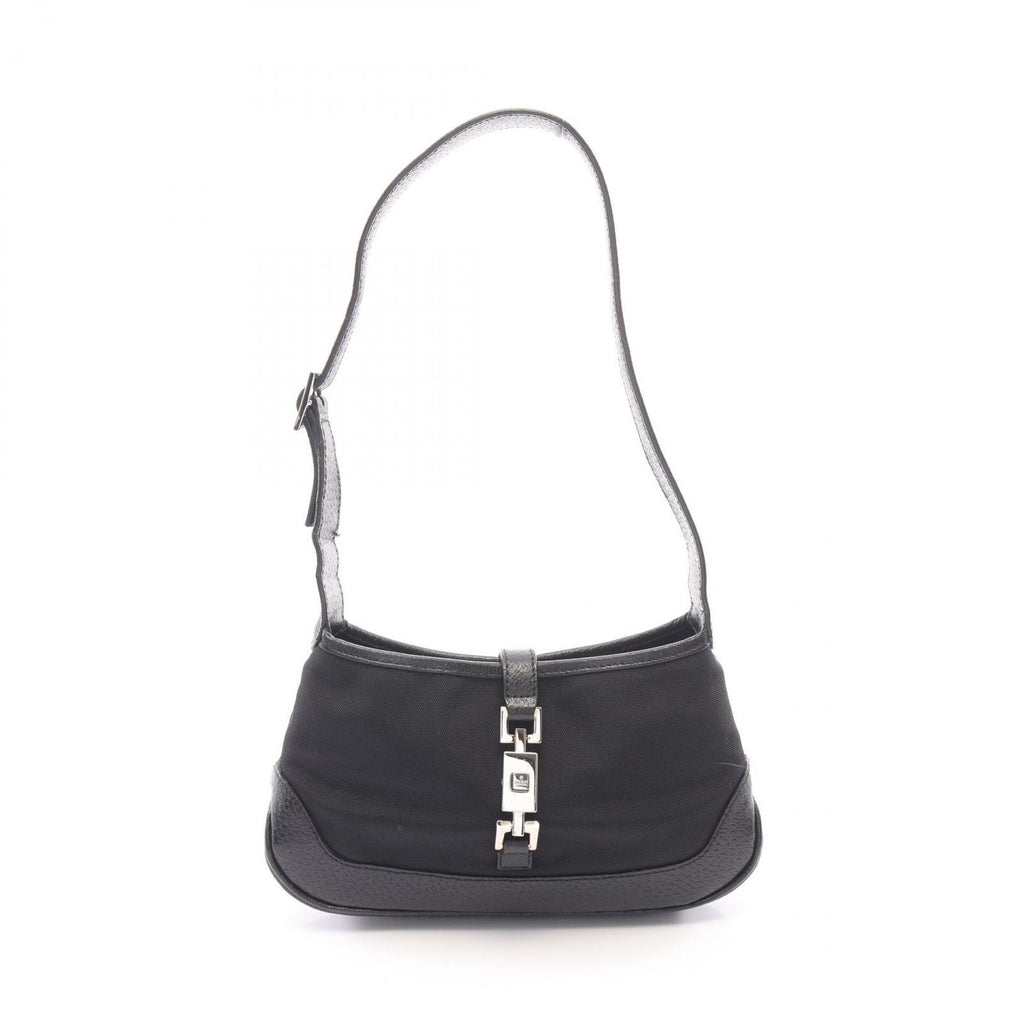 Gucci Shoulder Bag Jackie 007 Black Canvas Leather Mini