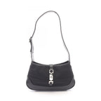 Gucci Shoulder Bag Jackie 007 Black Canvas Leather Mini