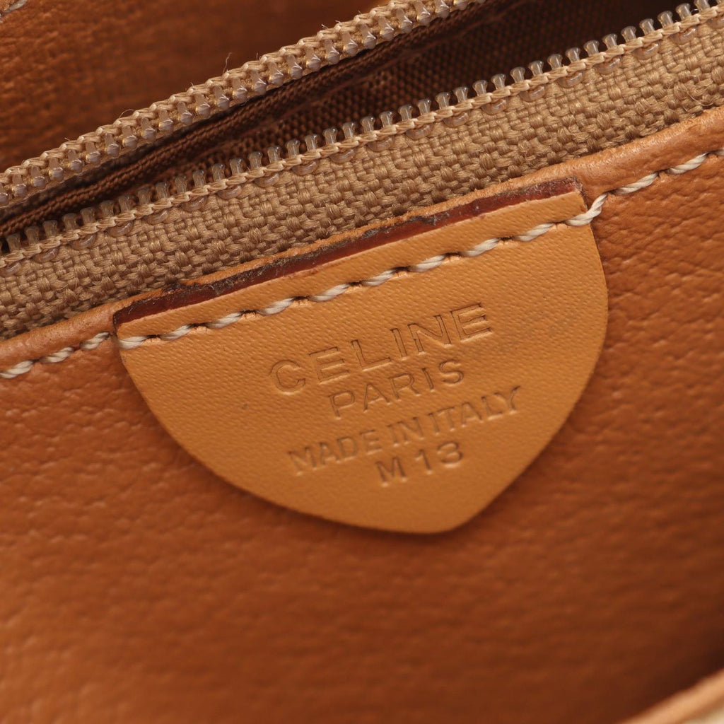 Celine Shoulder Bag Macadam Beige Canvas Leather — view 4