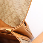 Celine Shoulder Bag Macadam Beige Canvas Leather — view 6
