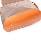 Celine Shoulder Bag Macadam Brown Canvas Leather — view 7