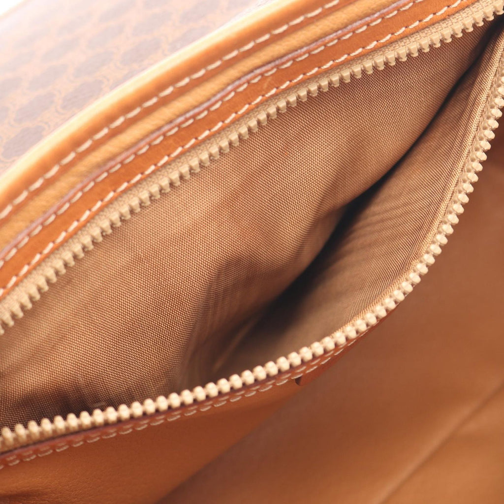 Celine Shoulder Bag Macadam Brown Canvas Leather — view 5