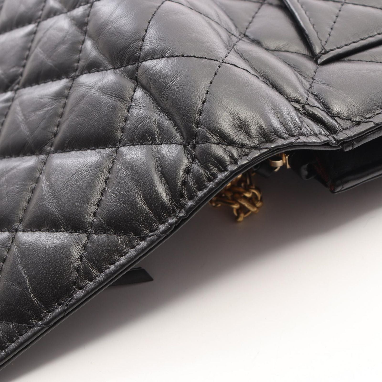 Chanel Shoulder Bag 2.55 Quilted Mini Black Calf Chain Wallet — view 6