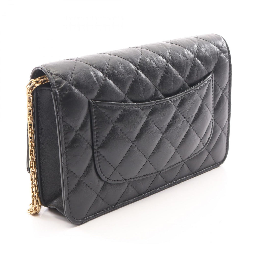 Chanel Shoulder Bag 2.55 Quilted Mini Black Calf Chain Wallet — view 2