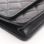 Chanel Shoulder Bag 2.55 Quilted Mini Black Calf Chain Wallet — view 7