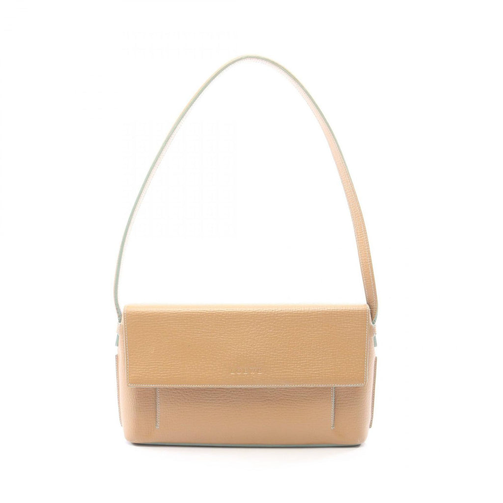 Loewe Shoulder Bag Logo Beige Leather