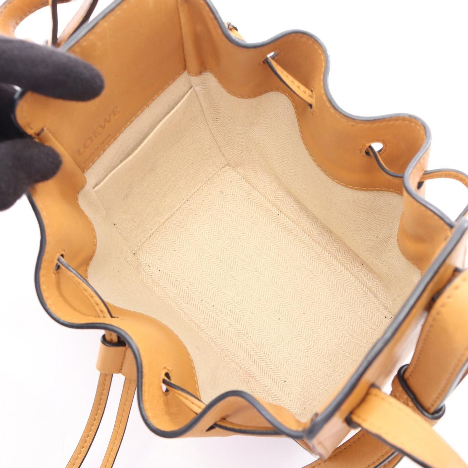 Loewe Handbag Hammock Drawstring Bag Mini 2-Way Camel Leather — view 3