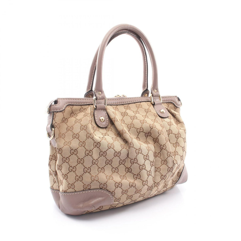 Gucci Handbag Ski GG Canvas 2-Way Beige Gray Ski Diamante Hand — view 2
