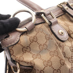 Gucci Handbag Ski GG Canvas 2-Way Beige Gray Ski Diamante Hand — view 6