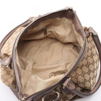 Gucci Handbag Ski GG Canvas 2-Way Beige Gray Ski Diamante Hand — view 3