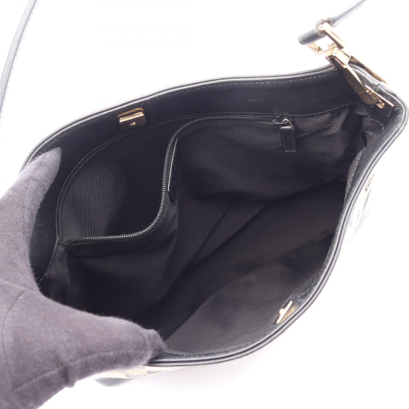 Gucci Shoulder Bag GG Canvas 001 Beige Black — view 3