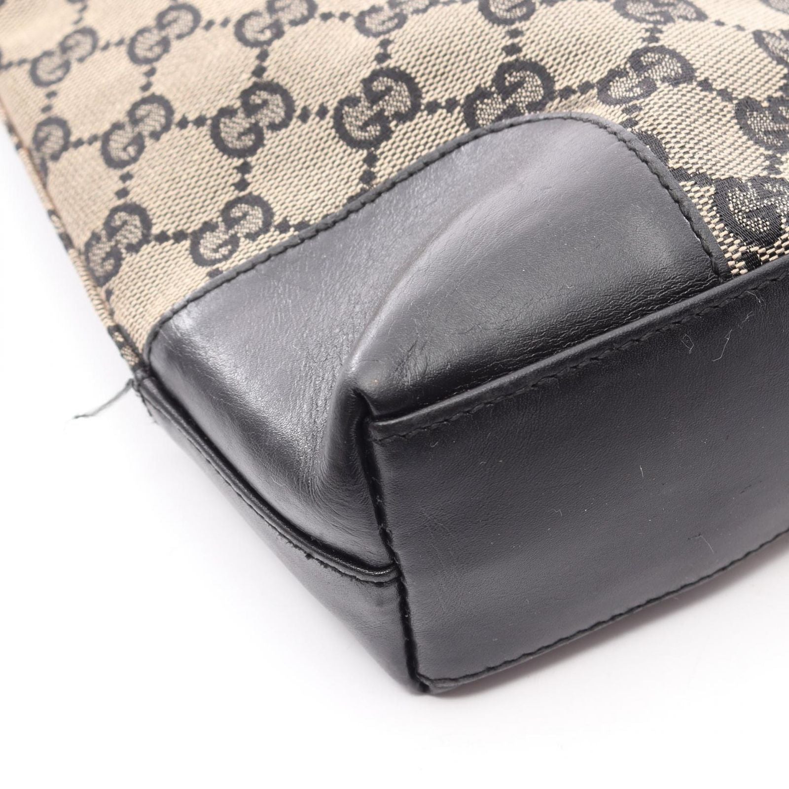 Gucci Shoulder Bag GG Canvas 001 Beige Black — view 9