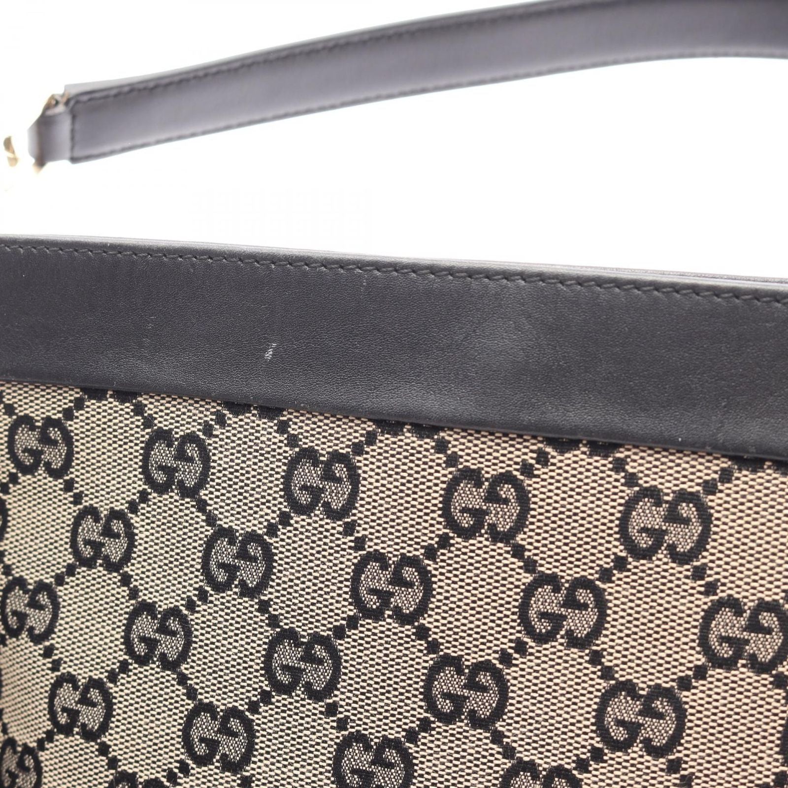 Gucci Shoulder Bag GG Canvas 001 Beige Black — view 7
