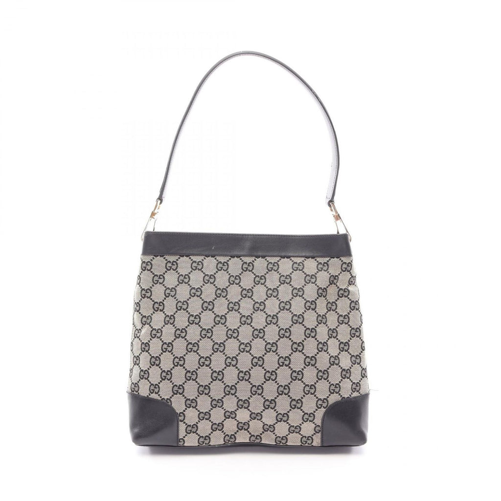 Gucci Shoulder Bag GG Canvas 001 Beige Black