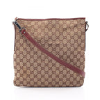 Gucci Shoulder Bag GG Canvas Beige Bordeaux