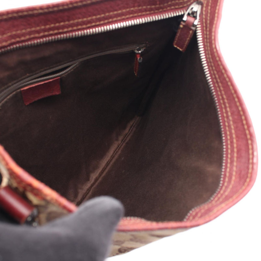 Gucci Shoulder Bag GG Canvas Beige Bordeaux — view 3