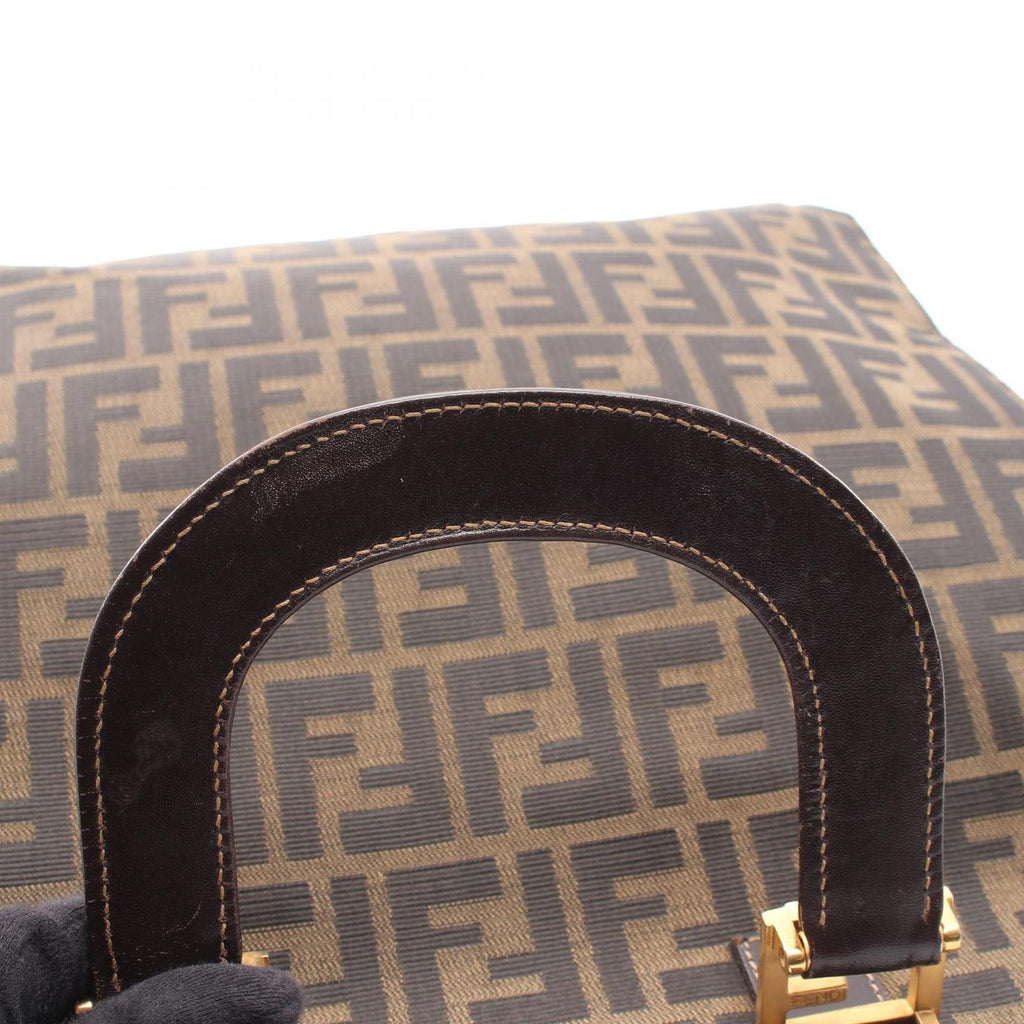 Fendi Tote Zucca Brown Dark Canvas Leather — view 9