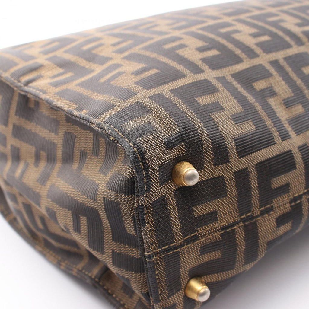 Fendi Tote Zucca Brown Dark Canvas Leather — view 7