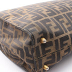 Fendi Tote Zucca Brown Dark Canvas Leather — view 7