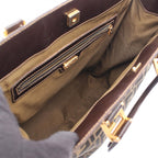 Fendi Tote Zucca Brown Dark Canvas Leather — view 3