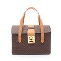 Celine Handbag Macadam Brown Dark Canvas Leather Hand