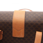 Celine Handbag Macadam Brown Dark Canvas Leather Hand — view 6