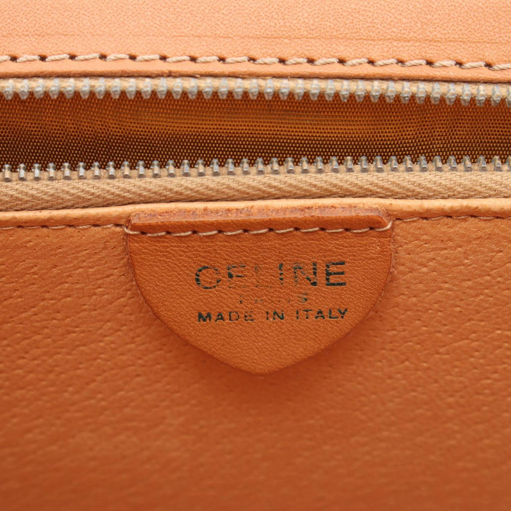 Celine Handbag Macadam Brown Dark Canvas Leather Hand — view 4