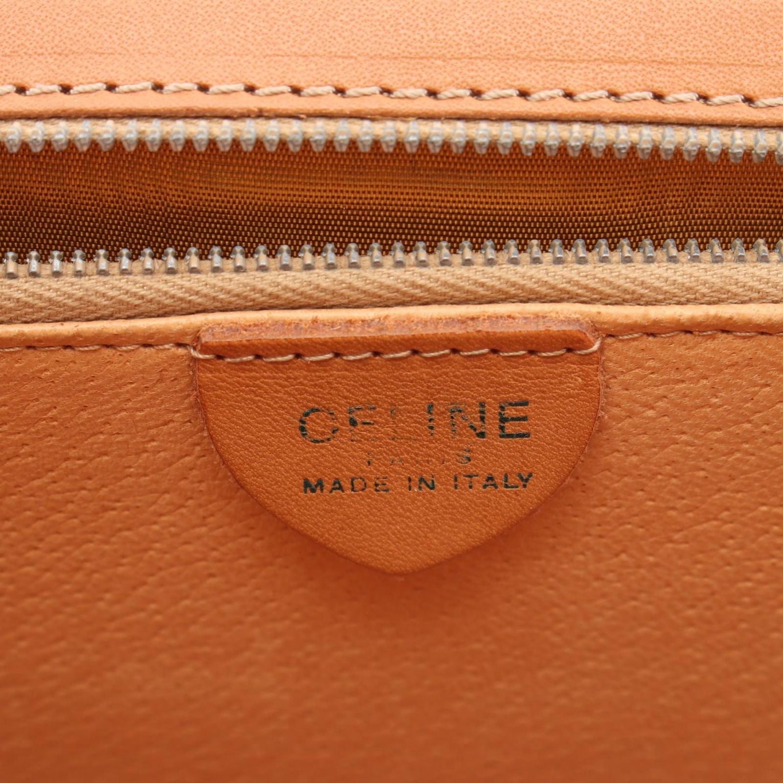 Celine Handbag Macadam Brown Dark Canvas Leather Hand — view 4