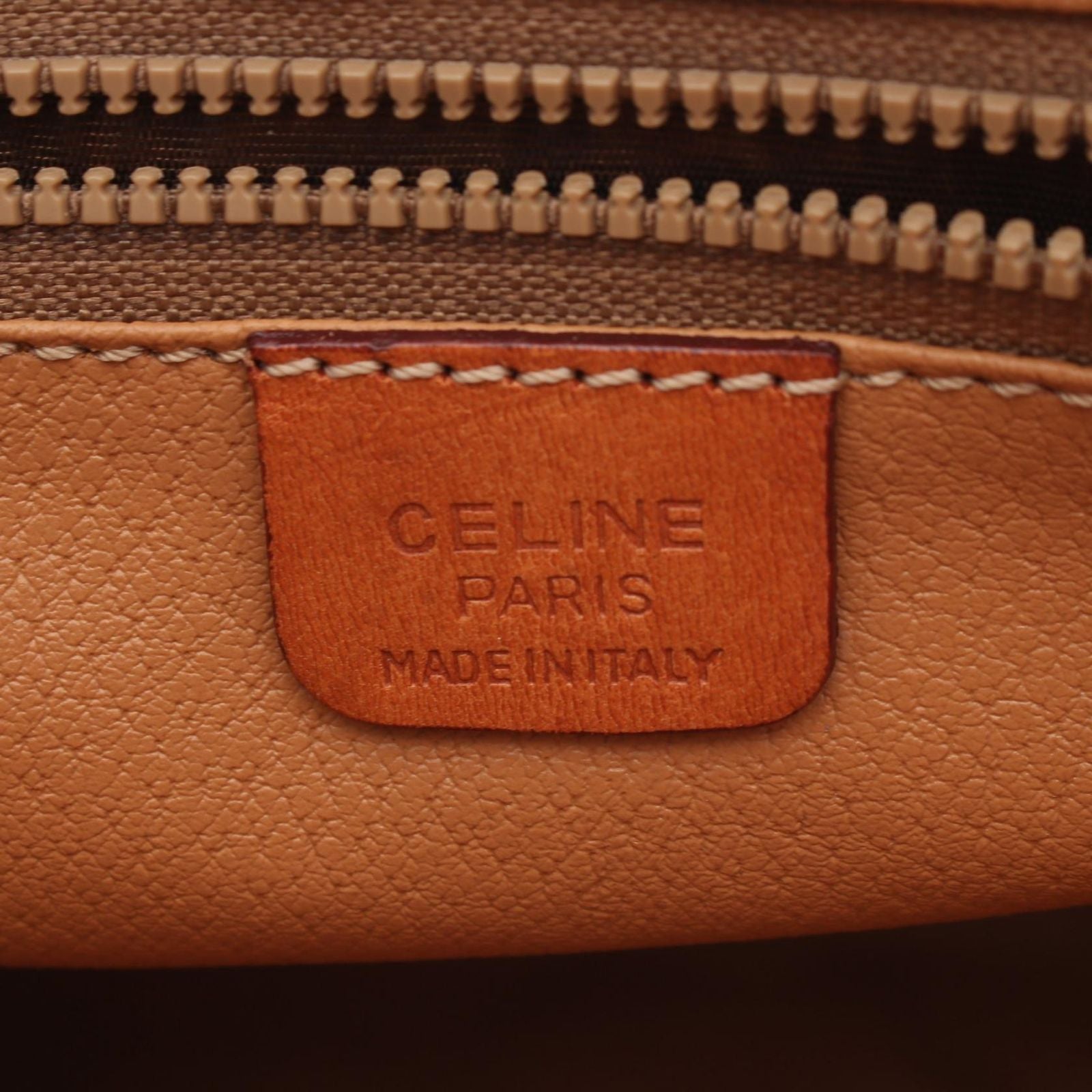 Celine Clutch Macadam Beige Brown Canvas Leather Second — view 4