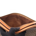 Celine Clutch Macadam Beige Brown Canvas Leather Second — view 9