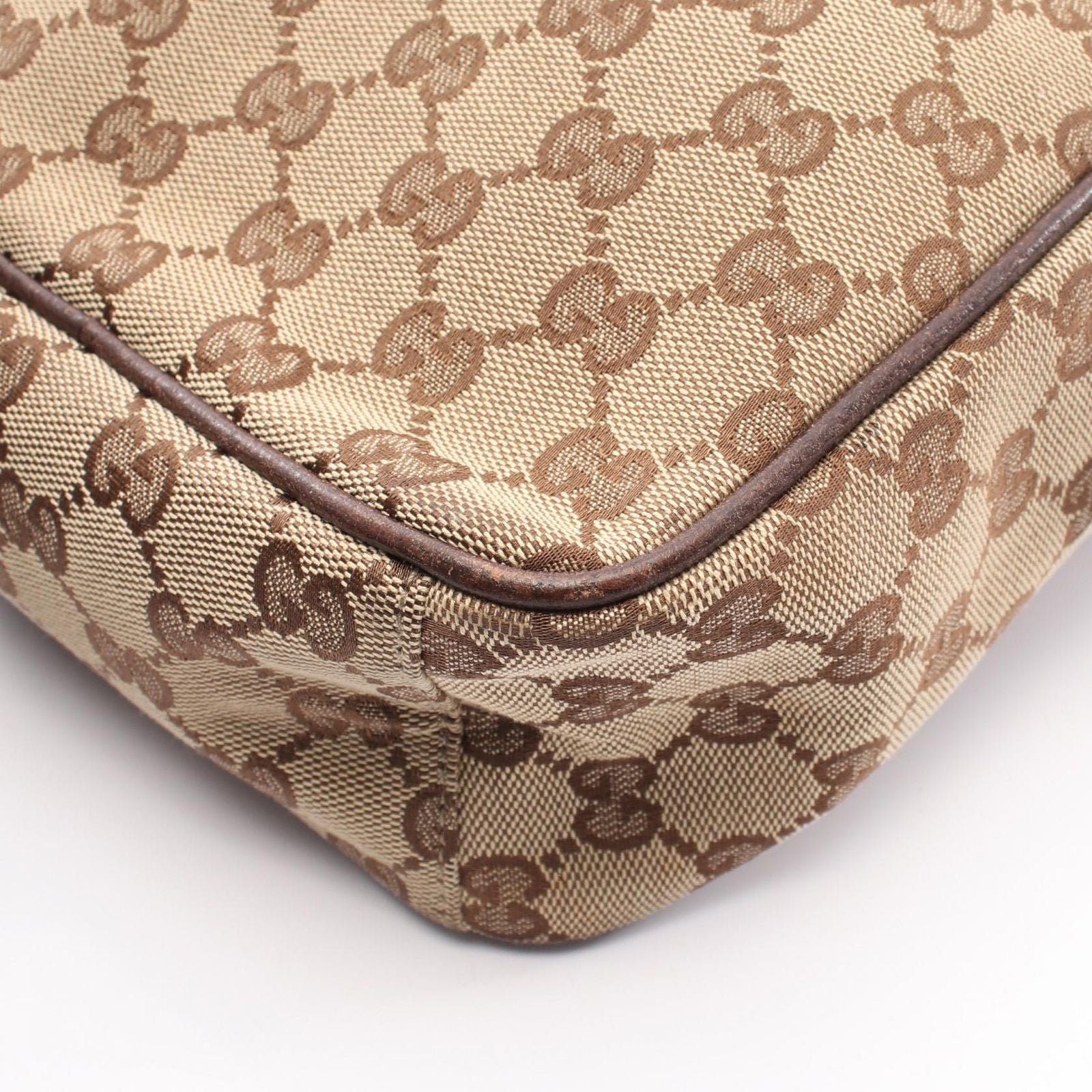 Gucci Shoulder Bag GG Canvas Beige Dark Brown — view 7