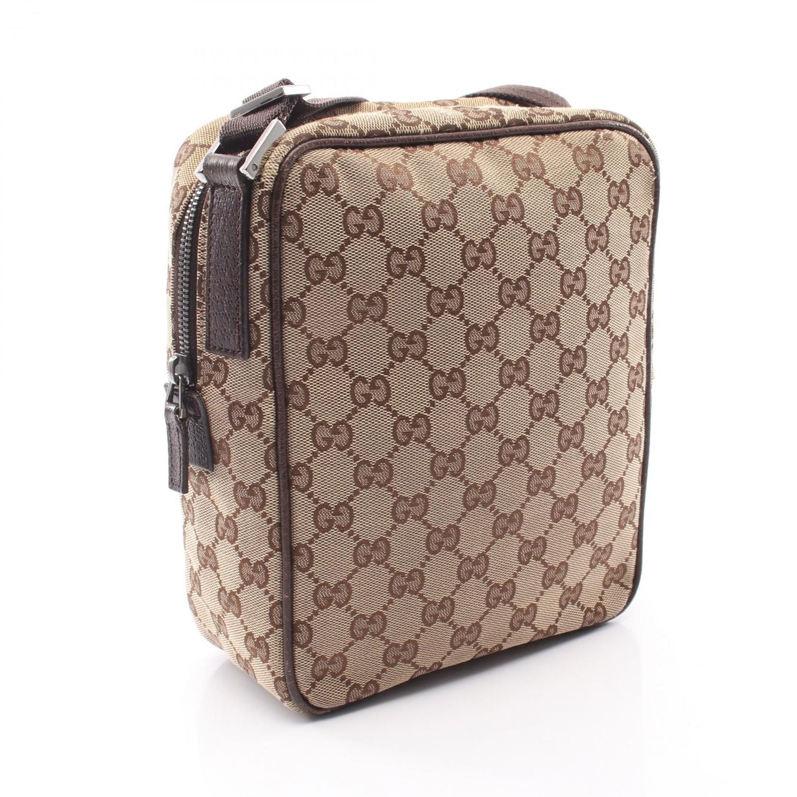 Gucci Shoulder Bag GG Canvas Beige Dark Brown — view 2