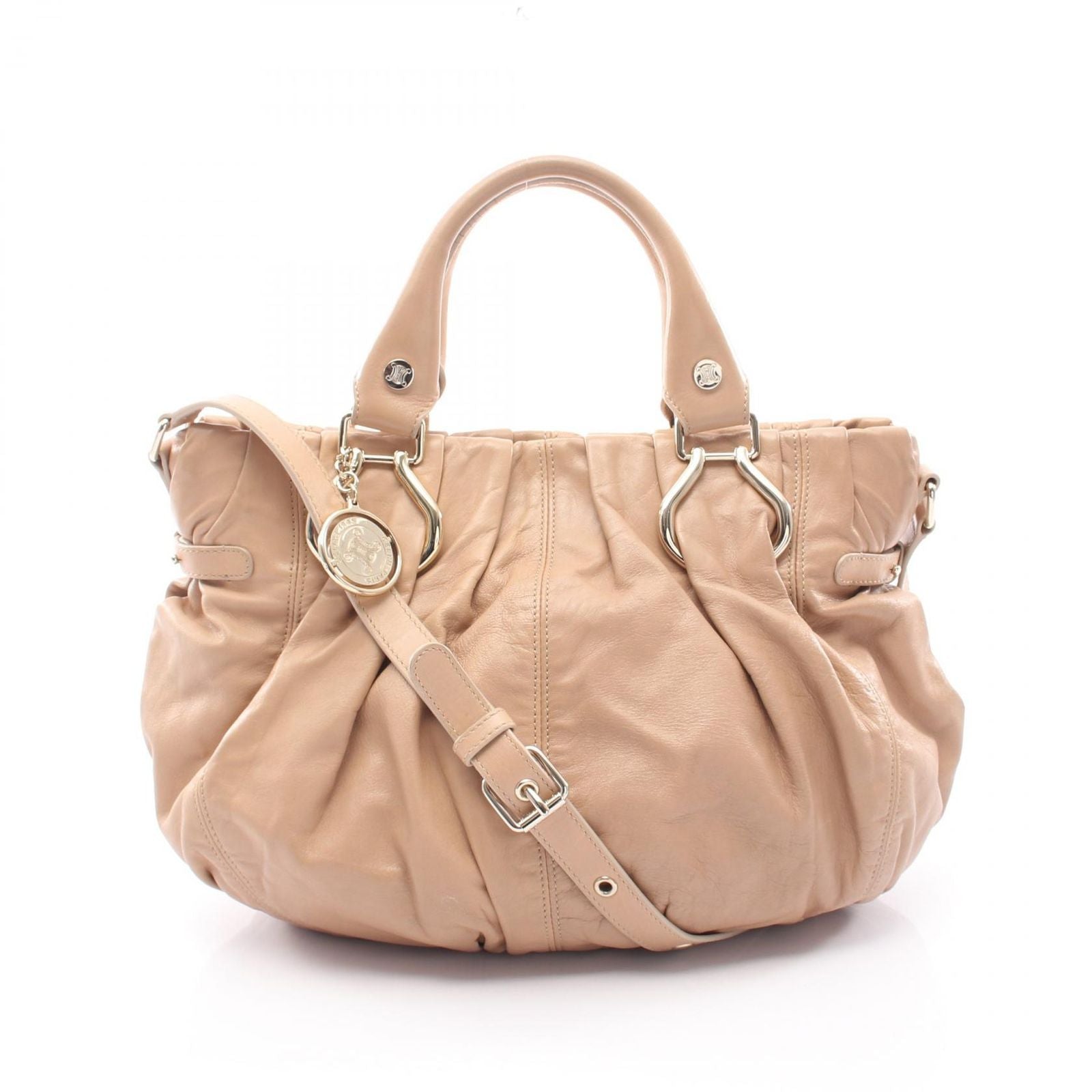 Celine Handbag Pillow Small 2-Way Beige Leather Shoulder