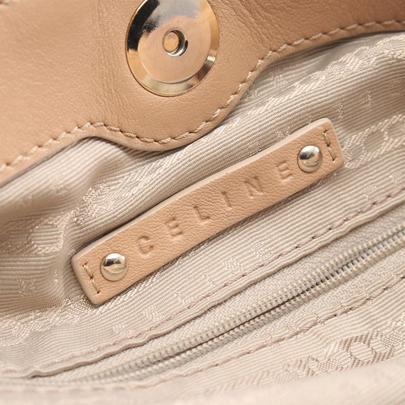 Celine Handbag Pillow Small 2-Way Beige Leather Shoulder — view 4