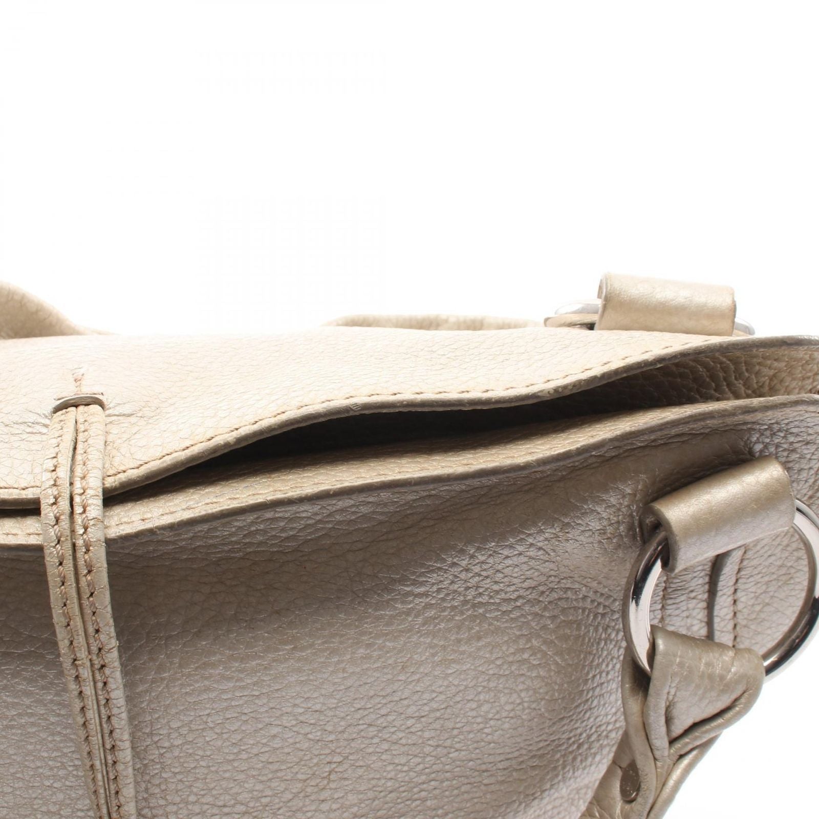 Celine Handbag Bittersweet Metallic Silver Leather Hand — view 9