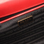 Prada Shoulder Bag Red Saffiano Leather Chain — view 4