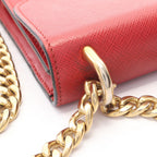 Prada Shoulder Bag Red Saffiano Leather Chain — view 9